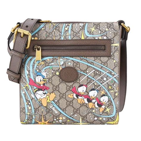 米色及藍色Disney x Gucci唐老鴨GG絲巾 